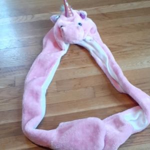 Unicorn hat with attached mittens